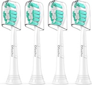Ofashu Electric Toothbrush Replacement Heads Compatible with Philips Sonicare DiamondClean W C1 C2 G2 4100 5100 6100 9024 6064, White, 4 Sonic Brush Head