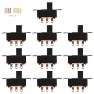 6 Pin 3-Position Slide Switch Panel DPDT 0.5A 50V DC 10pcs.