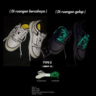 ES7 ORIGINAL Shoelaces/tali sepatu katakana glow in the dark by