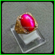 CINCIN RED RUBY FOSIL KERANG MUTIARA MERAH BERKILAU