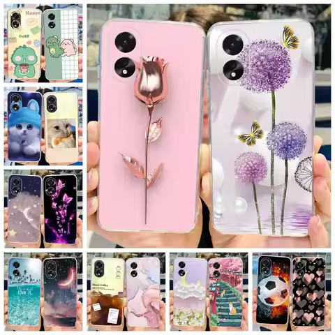 For OPPO A38 4G Case A18 A78 2023 Cover Fashion Dandelion Flower Printed Funda Soft Silicone Cases F