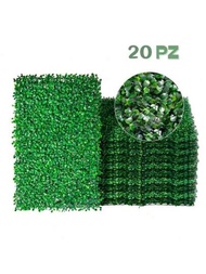 20 Piezas Muro Verde Follaje Artificial Sintético Para Su Hogar De 60x40cm