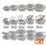 Hinged Sauced Cup 50pcs 1oz,2oz,3oz,4oz,5oz Plastic Cup Disposable Cup