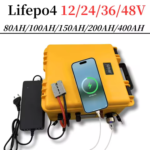 Waterproof 12V 24V 36V 48V 80Ah 100Ah 150Ah 200Ah 400Ah Lifepo4 battery BMS inside for trolling moto