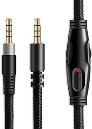 MJKOR Replacement 2 Meters Audio Aux Cable for HyperX Cloud Alpha and Cloud Mix headsets with Inline Mute &amp; Volume Control