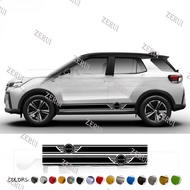 ZR For 2Pcs Car Body Side Stripe Skirt Sticker For Perodua Ativa Car Modification Door Decoration Ac