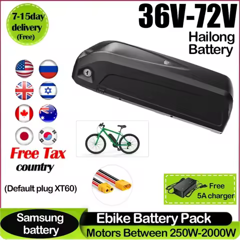 48v Ebike Battery 36v 52v 60v 72v Hailong 20ah 24ah 25Ah 30ah 40 50ah Electrisch Accu 36volt 60ah Ba