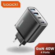 Toocki 40W 4 Ports 2USB+2Type C Phone Charger PD20W/18W Quick Charging USB Type C Charger Adapter
