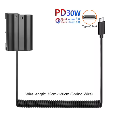 Type-C Adapter Cable EP-5B EN-EL15 Dummy Battery Kit for Nikon D7100 D7200 D7500 D800 D810 D500 D600