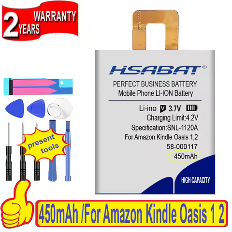 Top Brand 100% New 450mAh 58-000117 Battery for Amazon Kindle Oasis 1,2 e-Book Oasis1,Oasis2,osics3,