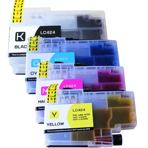 COAAP Compatible 424 LC424 Ink Cartridge For Brother DCP-J1200W J1200WE J1200DW J1200 Printer (LC-42
