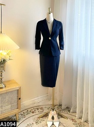 Set bộ áo vest phối chân váy bút chì cho các nàng công sở A1094