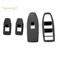 4 PCS Car Window Lift Switch Buttons Frame Cover Trim Stickers Accessories Carbon Fiber Pattern ABS Interior Accessories for BMW X1 U11 2023 2024