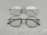 Agnes b. model：AB70146Z size：50-19-145男女款眼鏡框 提供數據可配鏡片總寬139框高44重量13克 鈦金屬眼鏡