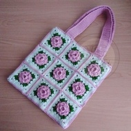 CROCHET ROSE BAG | CROCHET GRANNY SQUARE | HANDMADE CROCHET BAG