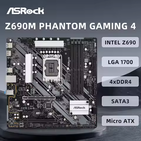 ASRock Z690M PHANTOM GAMING 4 Motherboard Supports Socket LGA 1700 i9-14900K i7-12700K i5-12400F CPU