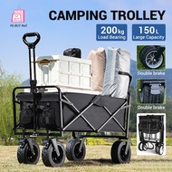 【In Stock】5/7/8/10 Inch 180L Troli luar Outdoor Foldable Wagon Trolley Outdoor Trolley Camping Wagon