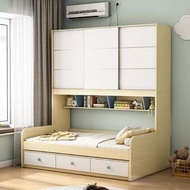 Classic - （支持定制）床架連櫃組合實木衣櫃床小戶型省空間單人床儲物兒童床