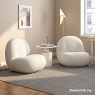 『Free Shipping』Nordic lamb velvet single leisure sofa chair Ins lazy sofa balcony lounge chair light