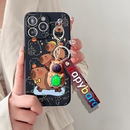 Cute Capybara Phone Case With Keychain for Huawei P60 Pro Nova 14 13i 12i 11 7i 8i Y73 Y72 Y61 Y90 Y