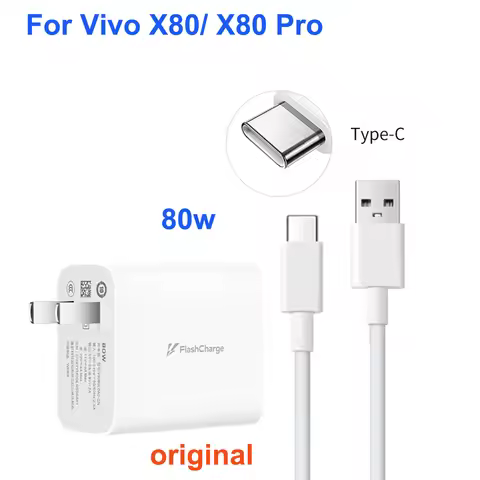 Original For Vivo X80 80W Type-C Ultra Fast Flash Charging FlashCharg Charger Cable USB-C Cabel For 