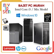 Pc Bajet Student & Office Desktop SFF TWR Intel i5 Core Duo C2D RAM HDD SSD Win 7 Refurbish 2nd hand