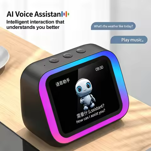 AI Smart Bluetooth 5.4 Speaker Voice assistant HD Touch Screen Display Electronic Album Alarm Clock