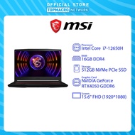 MSI GF63 Thin 12VE-031MY I7-12650H|512GB|16GB|NVIDIA® GeForce RTX™ 4050 Laptop GPU 6GB GDD|15.6" FHD