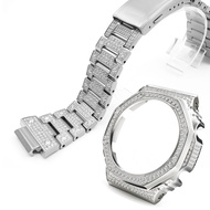 Casioak Diamant Mod ชุดชุดสำหรับ GA2100 Luxus Anderung ชุดสายโลหะและสำหรับ GA2110 Protector เปลี่ยนส