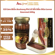 Anchovy Sea Anchovy Fillet Lorea Gourmet Olive Oil Sauce 100g, Convenient, Delicious and Fatty