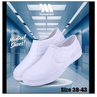 Yumeida 7091 38-43 White Non-Medical White APD Slip-On Shoe/ PCU Shoe/ Nurse Shoe/