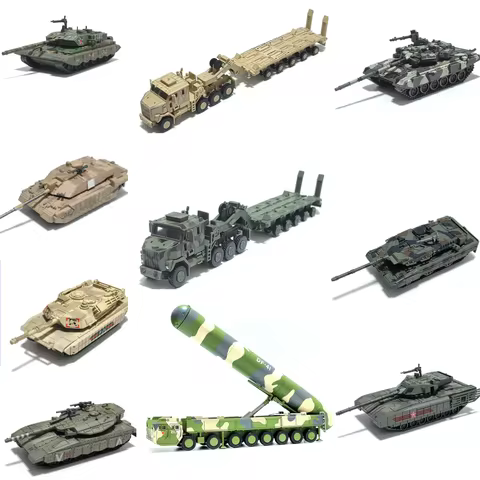 Military Tank/Armored Vehicle Transporter: T-90, Challenger 2, Merkava Plastic Micro-Scale Assembly 