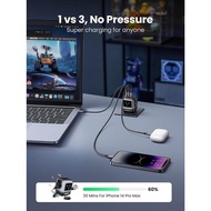 UGREEN Nexode 65W Robot GaN 3-Port PD Fast Charger with USB C, USB A & LED Screen for Smartphones