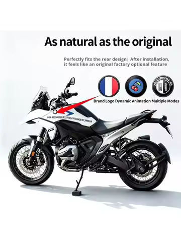 For BMW R1200GSLC/R1250GS/R1300GS/R1300GSA Dynamic LED MOTO Logo stickers Ultra-thin HD Animated Rea