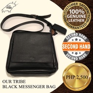 Our Tribe Black Genuine Leather Messenger Bag