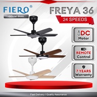 Fiero FREYA FREYA LED 5 Blades DC Motor Ceiling Fan with 24 Speeds+RF Remote Control - Black/White/P