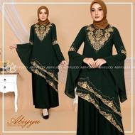 Abiyyuco TA9030 | Gamis Abaya Turki Terbaru 2023 Turkey Mewah Elegan Turky Hitam dan Warna
