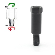 Halloween Longer Extension Black Motorcycle Rear Mirror Adapter M8 8mm M10 10mm Anti clockwise Right