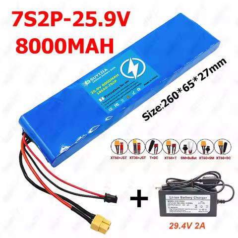 7s2p 25.9V 8000mAh Battery with BMS 18650 Lithium Ion Battery park 29.4V 8Ah for Electric Scooters B