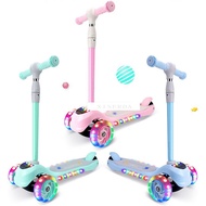 Children Scooter 3 Wheel Kick Scooter Foot Scooter Skateboard Front LED Flashing Wheel Music Functi
