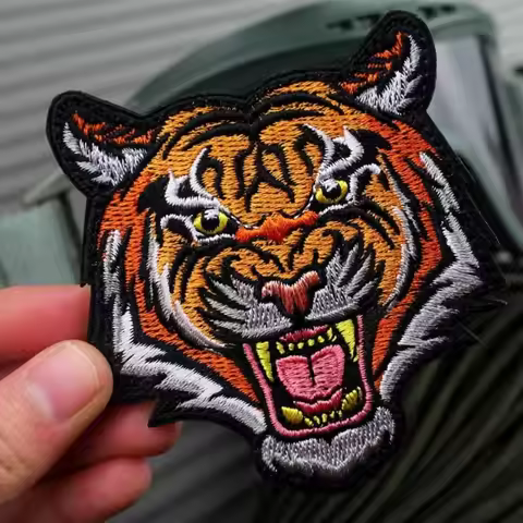Tactical Bear Wolf tiger Embroidery Cloth Hook Loop Patch Backpack Tactical Morale Badge Applique Fo