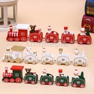 Christmas Decoration for Home 5 Knots Christmas Train Painted Wooden with Santa Kids Toys Ornament Navidad 2019 New Year Gift