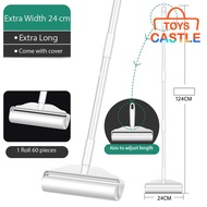 Long Pole Adjustable Handle Floor Dust Hair Remover Roller Sticky Lint Roller Dust Hair Cloth Pet Ra