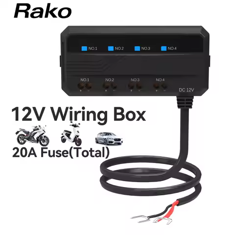 12V Motorcycle Fuse Box 20A Universal Automotive Fuse Block Holder 4 Circuits Protection LED Indicat