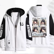 ZJT Yb Zenless Zone Zero Ellen Joe เสื้อโค้ทซิป Hoodie แจ็คเก็ตเสื้อสเวตเตอร์ถักเสื้อกันหนาวแขนยาวคอ