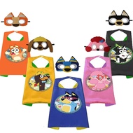 Bluey Felt Mask Cloak Set Bingo, Bandit, Chilli, Coco, Honey, Muffin Kids Party, Birthday, Halloween