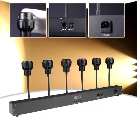 6x15W LED spotlight Manual zoom keylight Warm/Cold white beam light DMX Auto for DJ disco party Perf