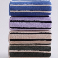 A Set Of Towels With Striped Patterns In 4 Colors To Choose From: 75 * 35cm Towels, 140 * 70cm Adult