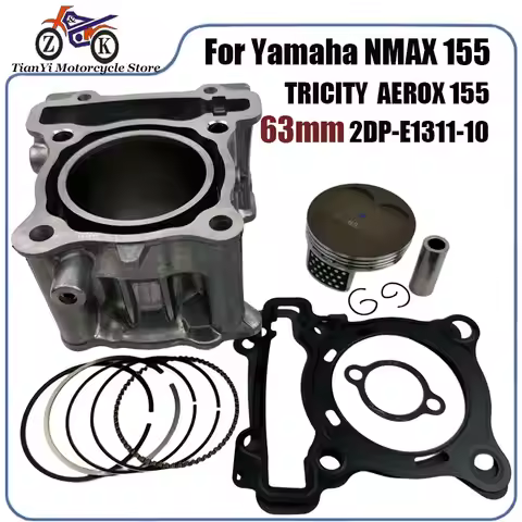 63mm Motorcycle Cylinder Piston Kit For Yamaha N Max 155 TRICITY AEROX 155 155cc to 183cc Engine Par