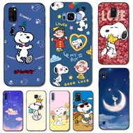 Case For Samsung Galaxy A8 A6 PLUS A9 2018 Back Cover Soft Silicon Phone black tpu Snoopy